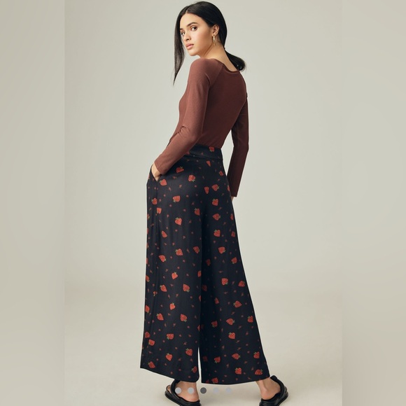 FARM Rio Anthropologie Strawberry Print Wide-Leg Pants - Picture 3 of 13